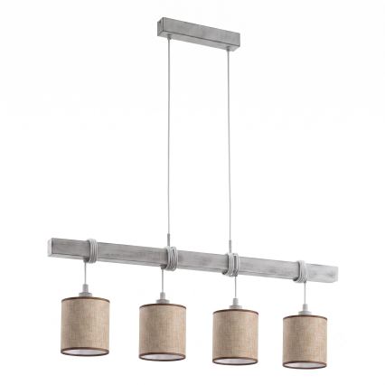 Brilagi - LED-pendel på kabel NUBILA 4xE27/60W/230V grå/brun