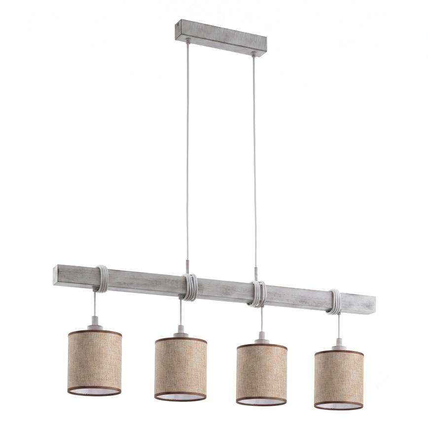 Brilagi - LED-pendel på kabel NUBILA 4xE27/60W/230V grå/brun