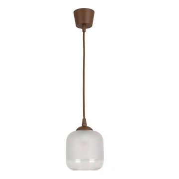 Brilagi - LED-pendel på kabel RETRO GLASS 1xE27/60W/230V Ø 14 cm brun/hvid