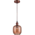 Brilagi - LED-pendel på kabel RETRO GLASS 1xE27/60W/230V Ø 14 cm hvid/røget brun
