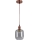 Brilagi - LED-pendel på kabel RETRO GLASS 1xE27/60W/230V Ø 14 cm kobber/røget grå