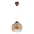 Brilagi - LED-pendel på kabel RETRO GLASS 1xE27/60W/230V Ø 18 cm brun/røget brun