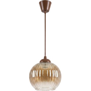 Brilagi - LED-pendel på kabel RETRO GLASS 1xE27/60W/230V Ø 18 cm brun/røget brun