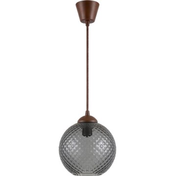 Brilagi - LED-pendel på kabel RETRO GLASS 1xE27/60W/230V Ø 18 cm brun/røget grå