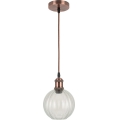 Brilagi - LED-pendel på kabel RETRO GLASS 1xE27/60W/230V Ø 18 cm hvid/klar