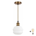 BRILAGI - LED-pendel på kabel RETRO GLASS 1xE27/60W/230V Ø 20 cm guld/hvid