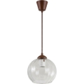 Brilagi - LED-pendel på kabel RETRO GLASS 1xE27/60W/230V Ø 25 cm brun/klar