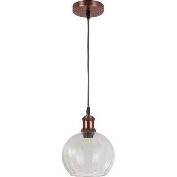 Brilagi - LED-pendel på kabel RETRO GLASS 1xE27/60W/230V Ø 25 cm hvid/klar