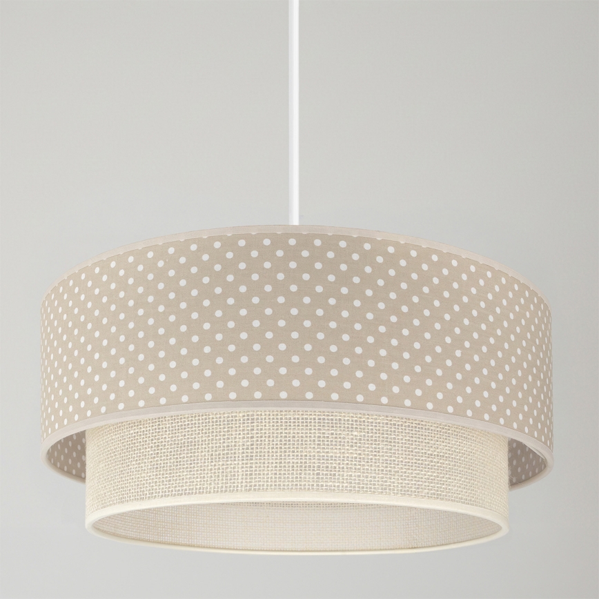 Brilagi-LED pendel på ledning BOHO BOBO 1xE27/60W/230V Ø 40 cm med prikker beige/creme