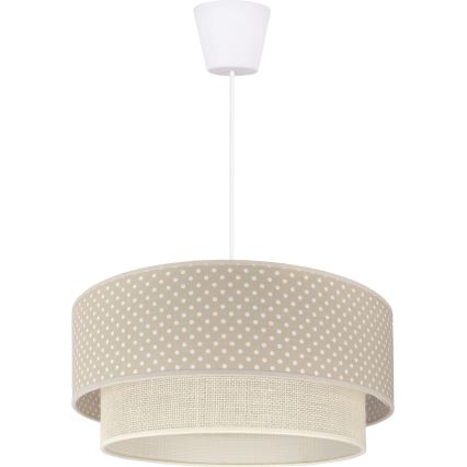 Brilagi - LED-pendel på ledning BOHO BOBO 1xE27/60W/230V Ø 40 cm prikket beige/creme
