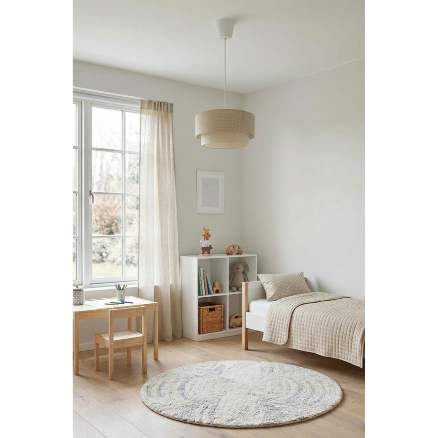 Brilagi - LED-pendel på ledning BOHO BOBO 1xE27/60W/230V Ø 40 cm prikket beige/creme