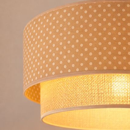 Brilagi - LED-pendel på ledning BOHO BOBO 1xE27/60W/230V Ø 40 cm prikket beige/creme