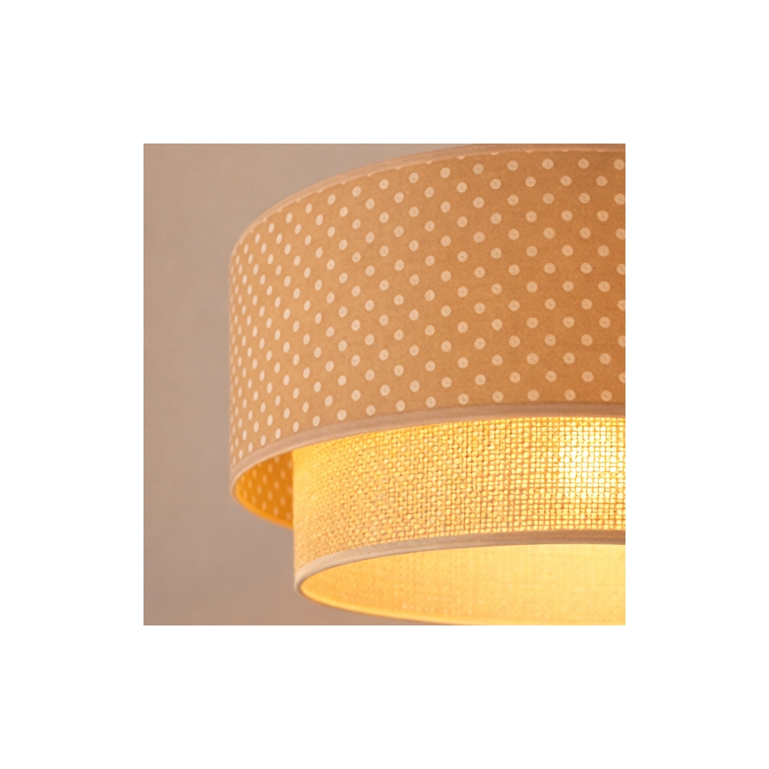 Brilagi - LED-pendel på ledning BOHO BOBO 1xE27/60W/230V Ø 40 cm prikket beige/creme