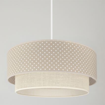 Brilagi - LED-pendel på ledning BOHO BOBO 1xE27/60W/230V Ø 40 cm prikket beige/creme