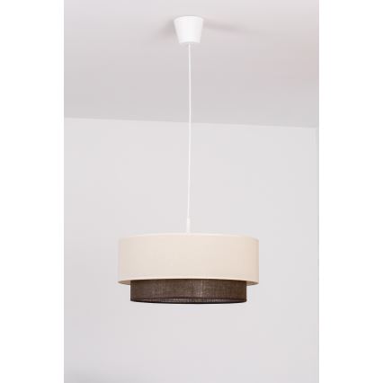 Brilagi - LED-pendel på ledning BOHO STYLE 1xE27/15W/230V Ø 40 cm creme/brun