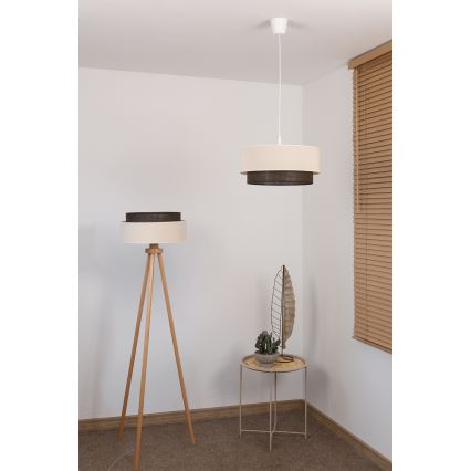Brilagi - LED-pendel på ledning BOHO STYLE 1xE27/15W/230V Ø 40 cm creme/brun