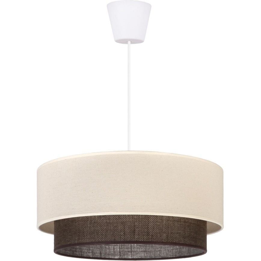 Brilagi - LED-pendel på ledning BOHO STYLE 1xE27/15W/230V Ø 40 cm creme/brun