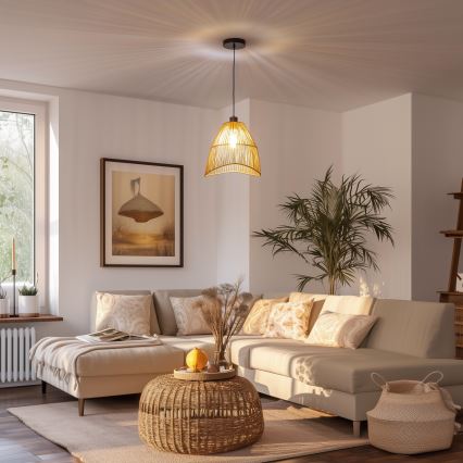 Brilagi - LED-pendel på ledning CERIA BOHO 1xE27/40W/230V Ø 30 cm brun