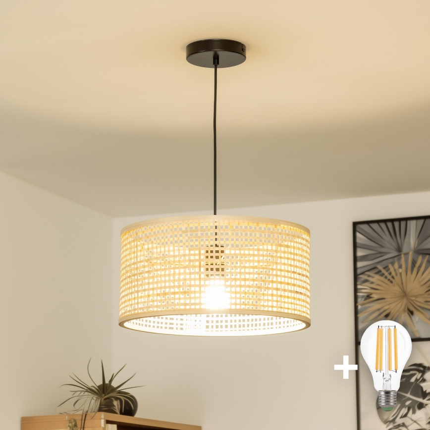 Brilagi - LED-pendel på ledning CERIA BOHO 1xE27/40W/230V Ø 40 cm bambus