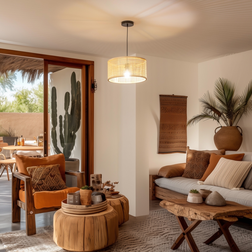 Brilagi - LED-pendel på ledning CERIA BOHO 1xE27/40W/230V Ø 40 cm bambus