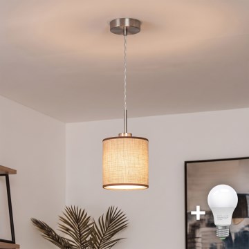 Brilagi - LED-pendel på ledning NUBILA 1xE27/60W/230V Ø 14 cm brun