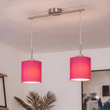 Brilagi - LED-pendel på ledning NUBILA 2xE27/60W/230V rosa