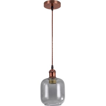Brilagi - LED-pendel på ledning RETRO GLASS 1xE27/60W/230V Ø 14 cm hvid/røggrå
