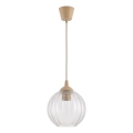 Brilagi - LED-pendel på ledning RETRO GLASS 1xE27/60W/230V Ø 18 cm beige/klar