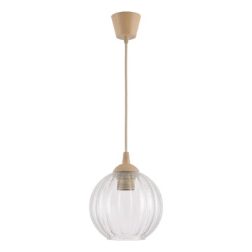 Brilagi - LED-pendel på ledning RETRO GLASS 1xE27/60W/230V Ø 18 cm beige/klar
