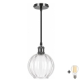 BRILAGI - LED pendel på ledning RETRO GLASS 1xE27/60W/230V Ø 18 cm sort/klar