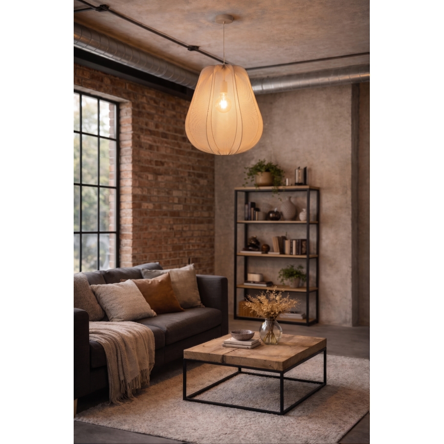 Brilagi - LED-pendel på wire ARVEN 1xE27/8W/230V Ø 37 cm beige