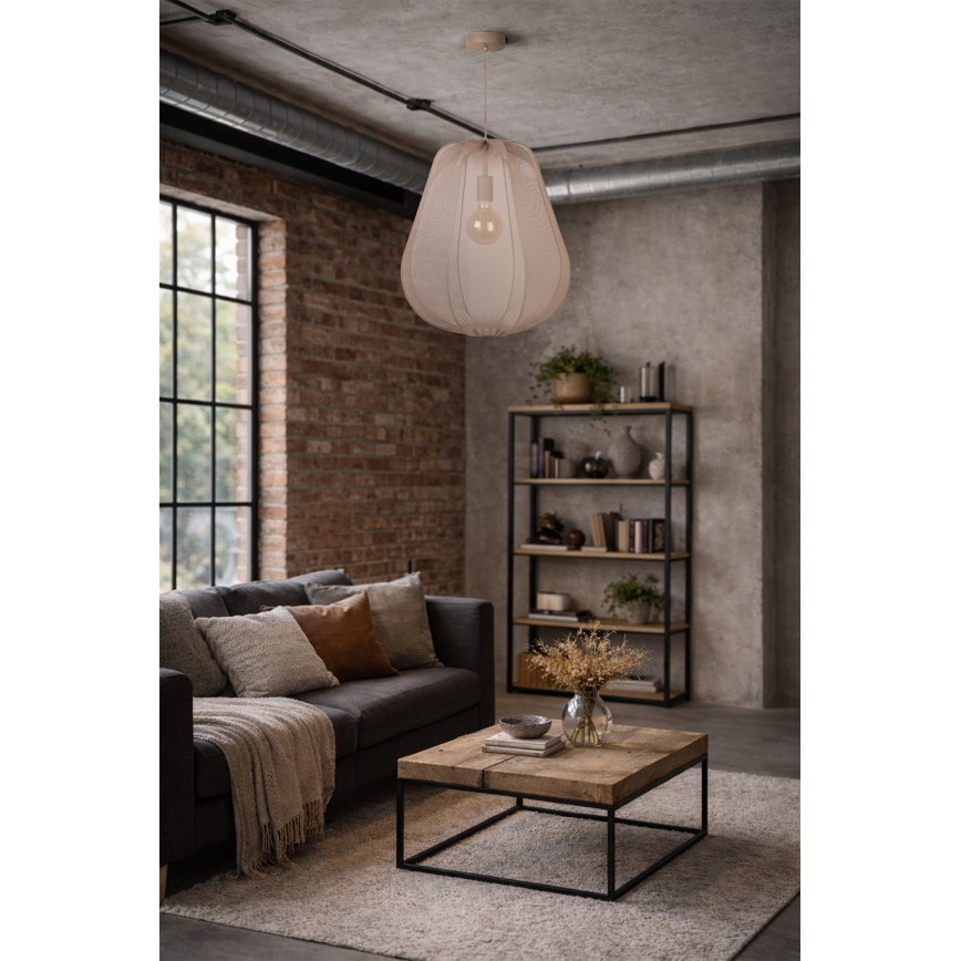 Brilagi - LED-pendel på wire ARVEN 1xE27/8W/230V Ø 37 cm beige