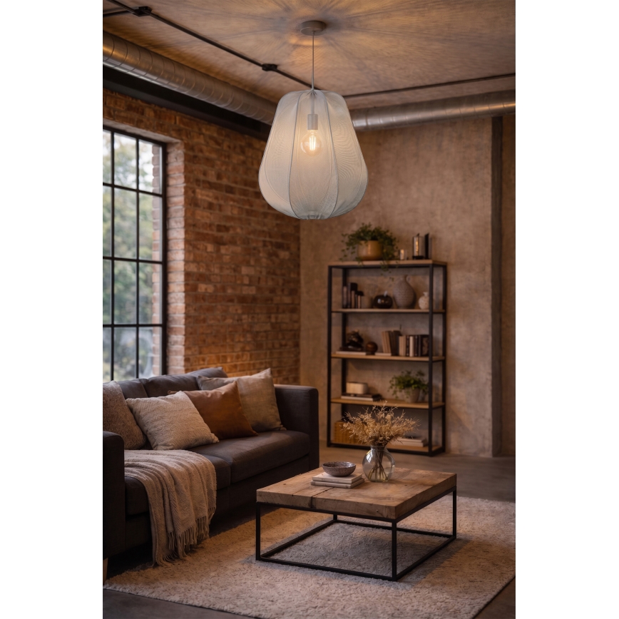 Brilagi - LED-pendel på wire ARVEN 1xE27/8W/230V Ø 37 cm grå