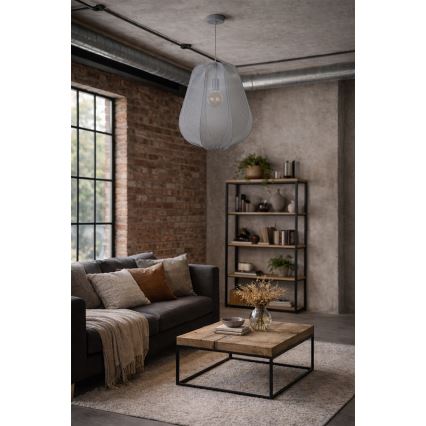 Brilagi - LED-pendel på wire ARVEN 1xE27/8W/230V Ø 37 cm grå