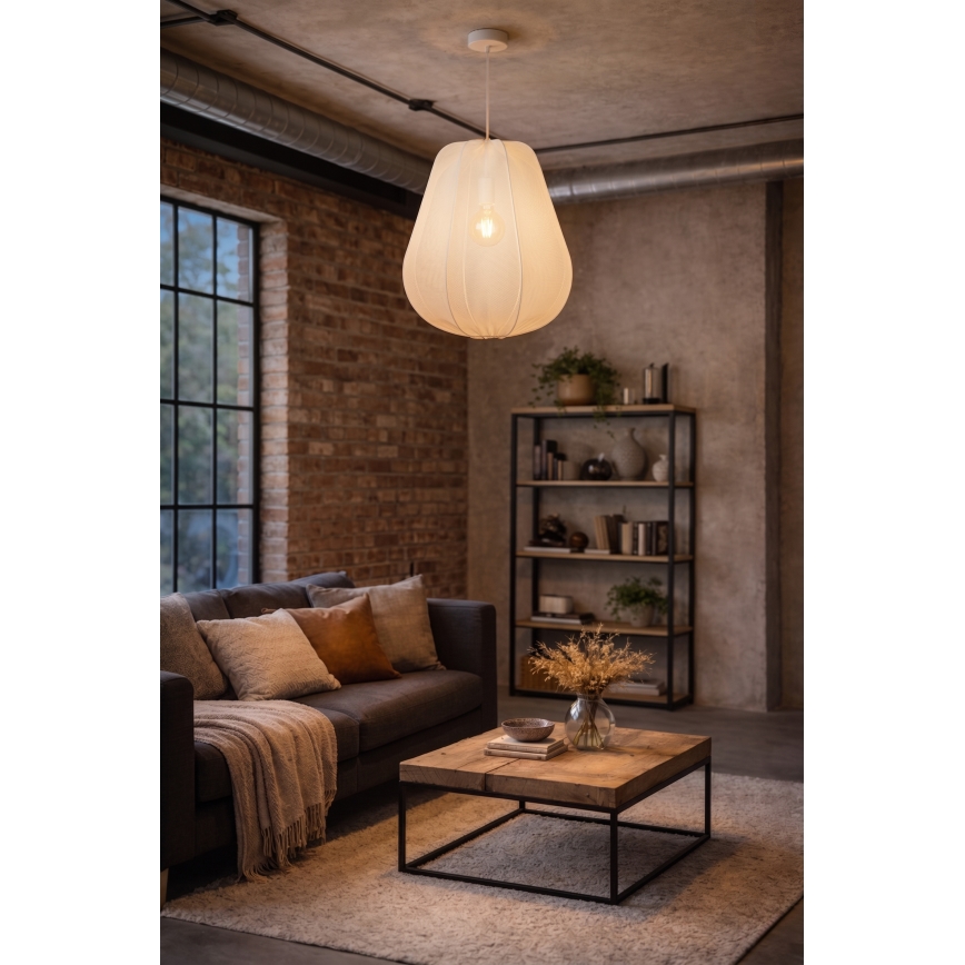Brilagi - LED-pendel på wire ARVEN 1xE27/8W/230V Ø 37 cm hvid
