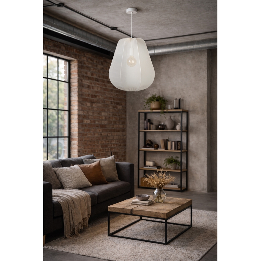 Brilagi - LED-pendel på wire ARVEN 1xE27/8W/230V Ø 37 cm hvid