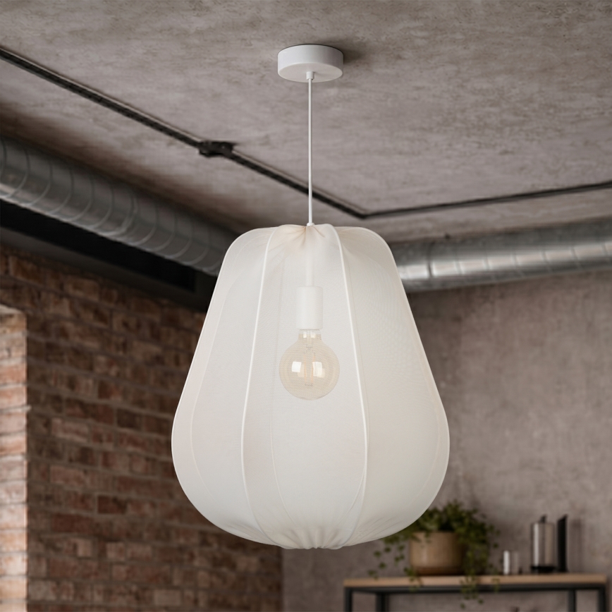 Brilagi - LED-pendel på wire ARVEN 1xE27/8W/230V Ø 37 cm hvid
