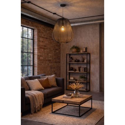 Brilagi - LED-pendel på wire ARVEN 1xE27/8W/230V Ø37 cm sort