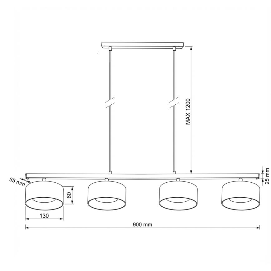Brilagi - LED Pendel på wire AURA LUX 4xGX53/30W/230V sort/guld