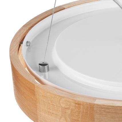 Brilagi - LED-pendel på wire CARVALHO 3xE27/15W/230V i egetræ Ø 47,5 cm