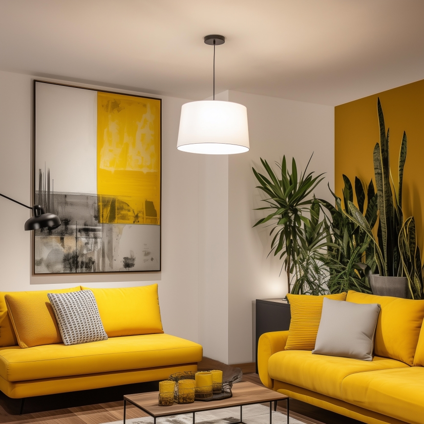 Brilagi - LED-pendel på wire CERIA 1xE27/40W/230V Ø 45 cm hvid