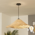 Brilagi - LED-pendel på wire CERIA BOHO 1xE27/40W/230V Ø 100 cm rattan