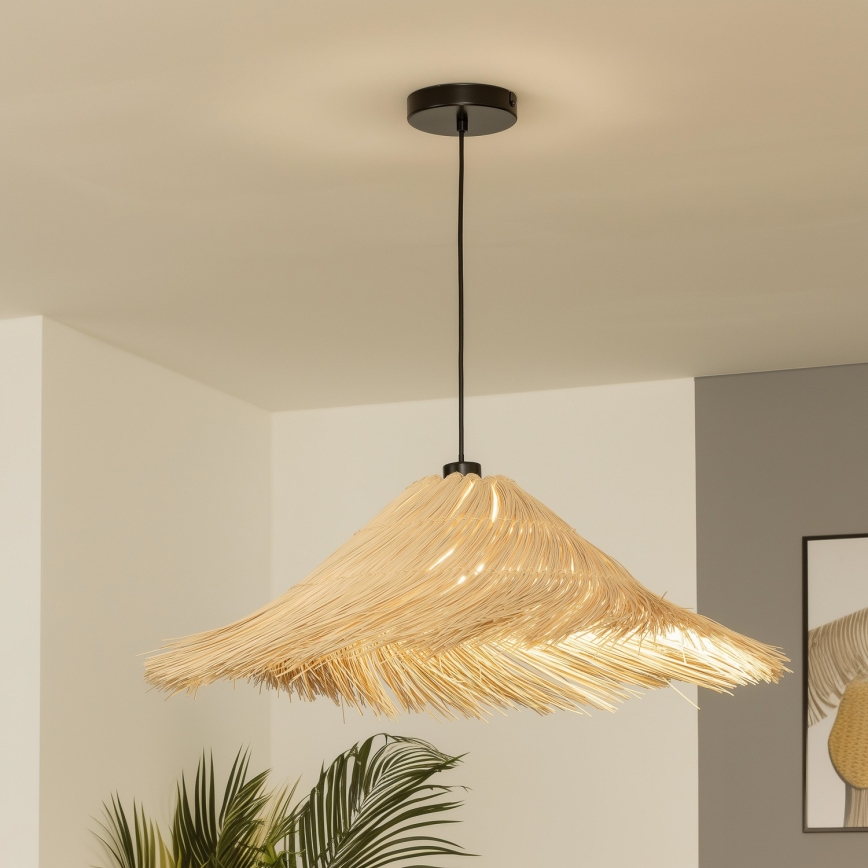 Brilagi - LED-pendel på wire CERIA BOHO 1xE27/40W/230V Ø 100 cm rattan