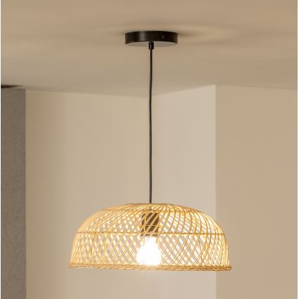 Brilagi - LED-pendel på wire CERIA BOHO 1xE27/40W/230V Ø 40 cm rattan