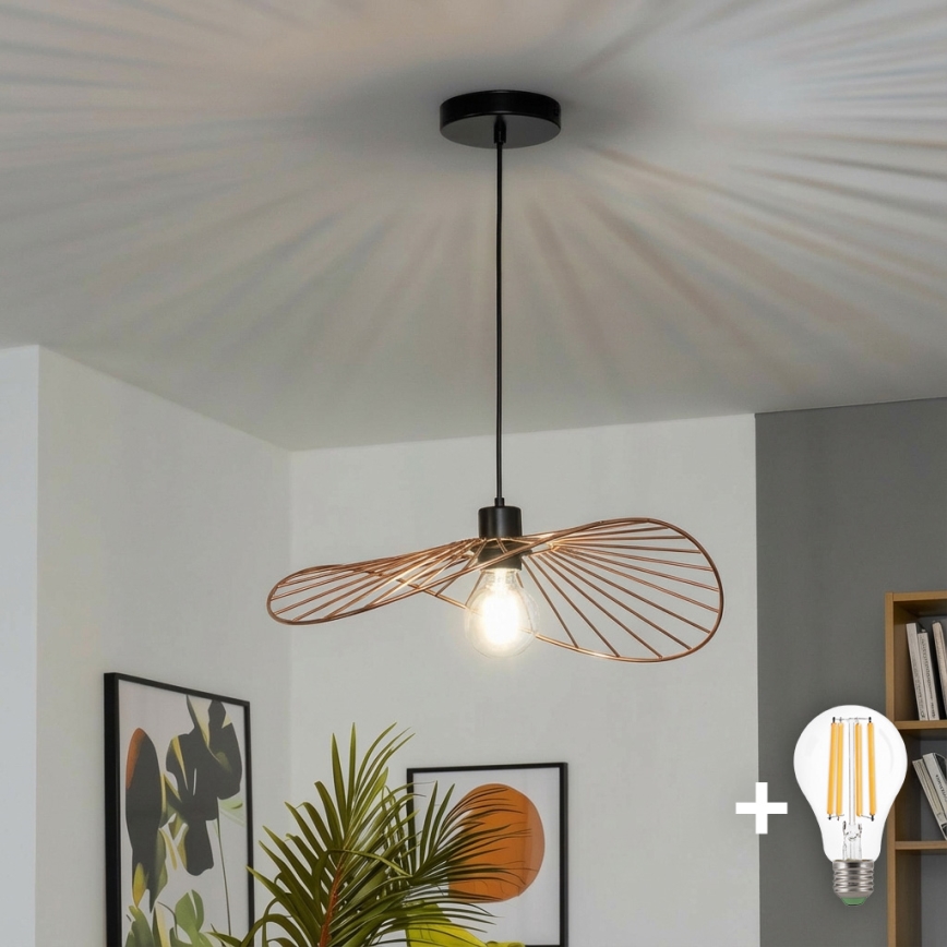 Brilagi - LED-pendel på wire CERIA WIRE 1xE27/40W/230V 40x56 cm bronze