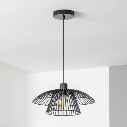 Brilagi - LED-pendel på wire CERIA WIRE 1xE27/40W/230V Ø 38 cm sort