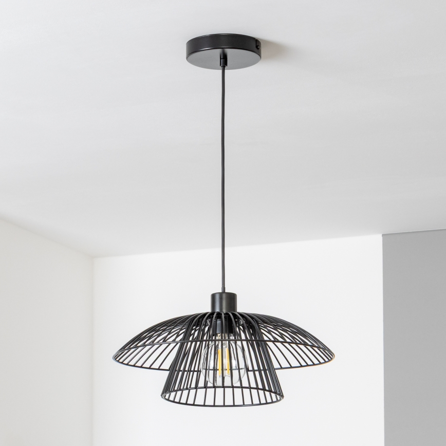 Brilagi - LED-pendel på wire CERIA WIRE 1xE27/40W/230V Ø 38 cm sort