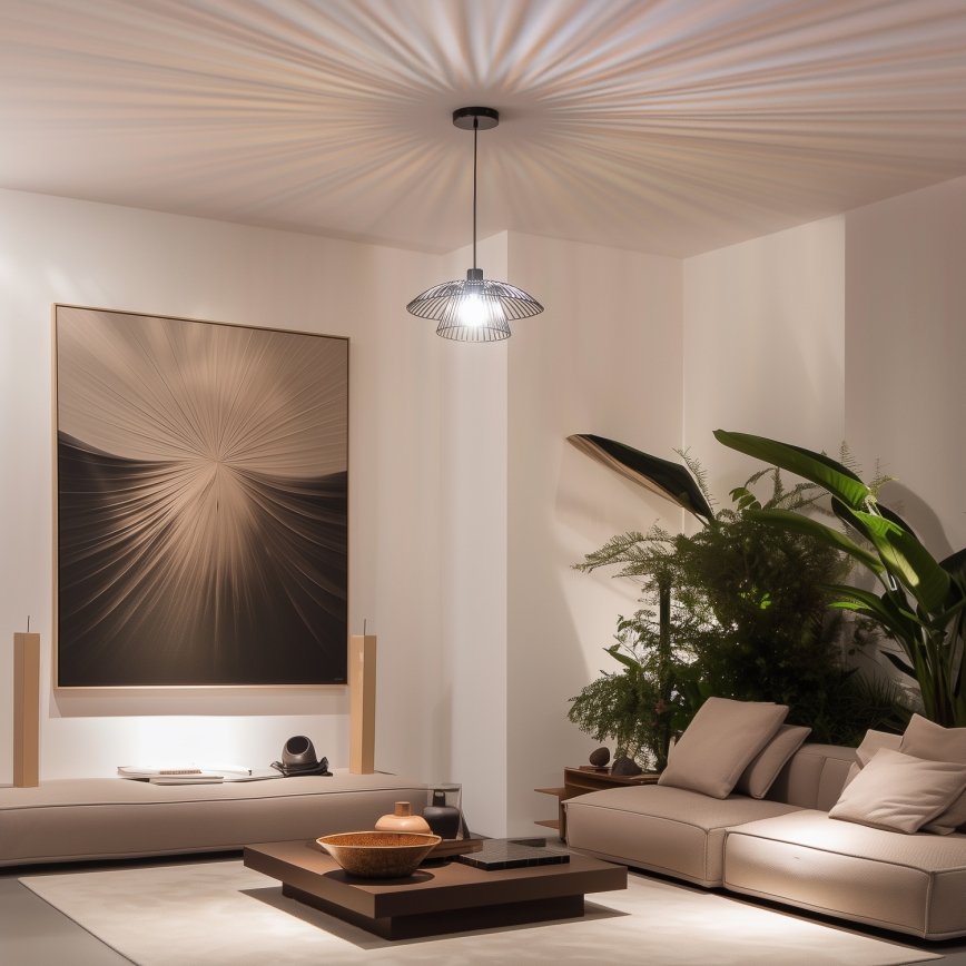 Brilagi - LED-pendel på wire CERIA WIRE 1xE27/40W/230V Ø 38 cm sort