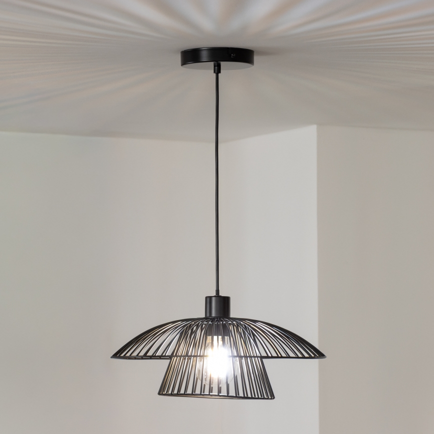 Brilagi - LED-pendel på wire CERIA WIRE 1xE27/40W/230V Ø 38 cm sort