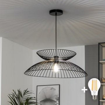 Brilagi - LED-pendel på wire CERIA WIRE 1xE27/40W/230V Ø 60 cm sort